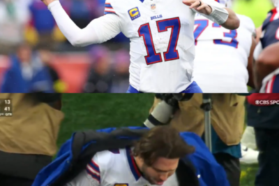Josh Allen vomits on the sideline during the Bills’ stunning comeback against the Patriots, a shocking moment amid one of the season’s wildest wins.