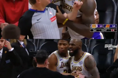A shocking scene erupts as LeBron James completely loses his cool, grabbing an official after a heated run-in with Dillon Brooks that leaves the NBA stunned.