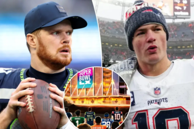 NFL’s Super Bowl 2026 Graphic Sparks Viral Debate as Curious Placement of Sam Darnold and Drake Maye Leaves Fans Questioning the League’s Message