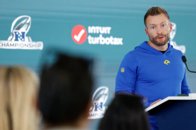 Sean McVay jokes with reporters about turning 40, quipping ‘I’ll slap the s—t out of you’ in viral press moment that sends fans laughing