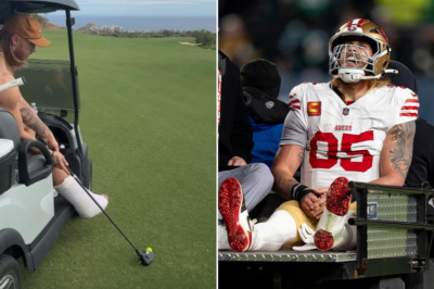 George Kittle Spotted in Cast on Golf Course Days After Achilles Surgery, Drawing Attention With a $1,500 Gadget as Fans Monitor His Recovery