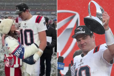 Emotional Moment on the Field: Drake Maye and Wife Ann Michael Share a Heartfelt Embrace After the Patriots’ AFC Championship Triumph