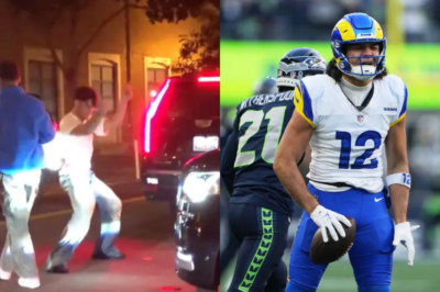 Rams star Puka Nacua spotted stumbling and dancing in the streets of San Francisco after Super Bowl festivities, sparking widespread reaction as critics say “he’s cooked.”