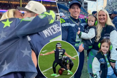 Seahawks kicker Jason Myers makes history with a record 17-point performance in Super Bowl 2026 and seals the triumph with an emotional kiss shared with his wife on the field.