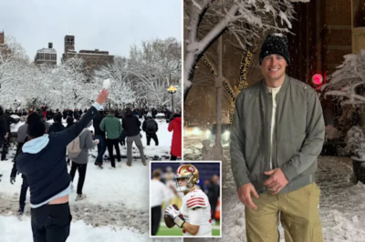 Mac Jones Spotted at Viral Washington Square Park Snowball Fight as ‘Launchmaxxing’ Craze Sweeps New York City