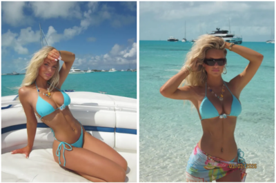 Stunning NFL Wag and boxing ring girl shows off incredible bikini body on beach as she frolics with pigs in Bahamas  A stunning NFL Wag and well-known boxing ring girl has fans doing a double take after sharing eye-catching moments from a tropical getaway in the Bahamas.  In photos that quickly started circulating online, the influencer is seen enjoying the famous beach experience — running through the sand, laughing in the crystal-clear water, and even playing with the island’s famous swimming pigs. Dressed in a striking bikini that highlighted her beach-ready physique, the post instantly drew thousands of reactions from fans who couldn’t stop talking about the unexpected scene.  But what really caught people’s attention wasn’t just the beach photos themselves. Some followers noticed a small detail in the clips and comments that has quietly sparked a wave of speculation about who might be behind the camera during the trip.  And once fans started connecting the dots, the conversation quickly took on a life of its own.